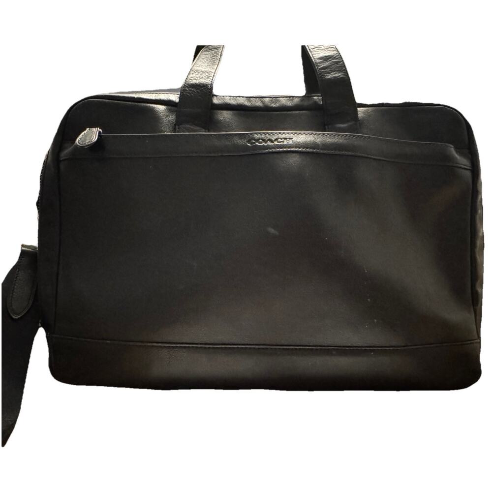 COACH Slim Leather Briefcase Black Vintage Coach - Picture 11 of 11